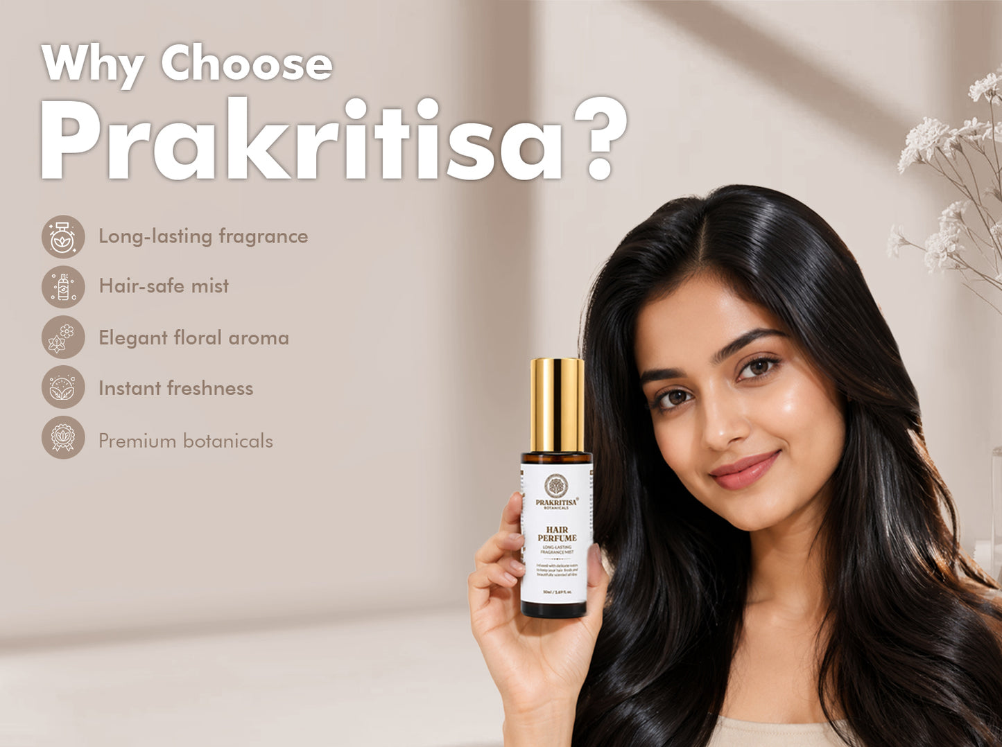 Prakritisa Botanicals Hair Perfume- Long-Lasting Hair Fragrance Mist
