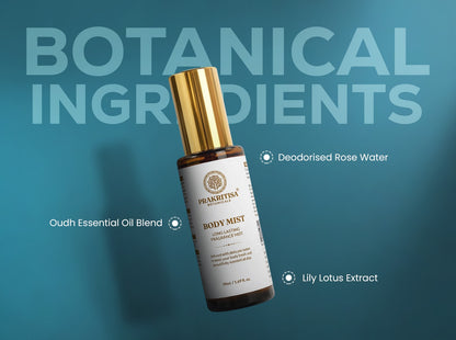 Prakritisa Botanicals Body Mist-  Long-Lasting Fragrance Mist