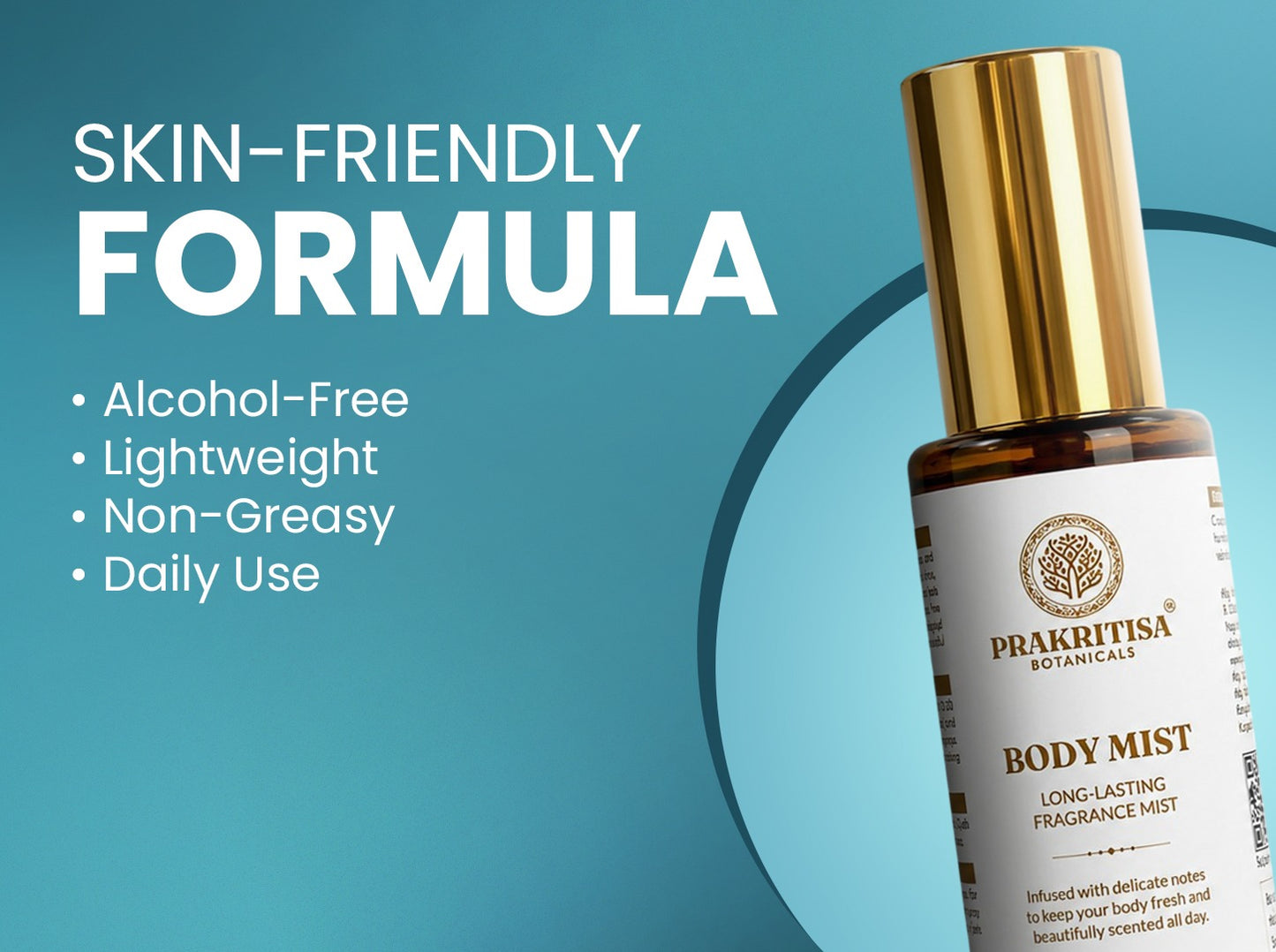 Prakritisa Botanicals Body Mist-  Long-Lasting Fragrance Mist